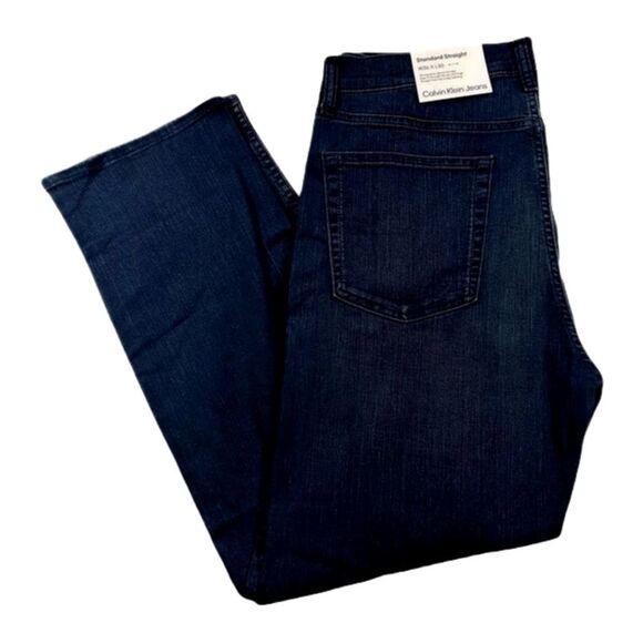 Calvin Klein Jeans Mens Boston Blue Standard Straight-Fit Stretch pants - Picture 11 of 16